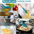 E-far Blue Silicone Cooking Utensils Set, 10-Piece Kitchen Tools with Wooden Handle for Nonstick Cookware, Heat