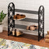 4 SHO-09597 Honey Can Do Tier Butterfly Shoe Rack Black