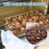 Non Stick Brownie Baking Pan with Dividers, 18 Pre-slice Carbon Steel Rectangle Baking Pan Set for Oven Baking