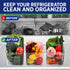 Multi-purpose Refrigerator Bins, 2 Pieces Large Capacity Stackable Fridge Bin Organizer with Easy Grip Handles