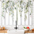 Sage Green Eucalyptus Botanical Leaves Floral Kitchen Window Curtains, 26x36 inch, Short Cafe Drapes for Bathroom