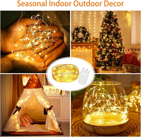 32 10 30 VOOKRY Pcs Fairy Lights Battery Operated String Lights - ft LEDs Waterproof Copper Wire Mini Firefly Starry