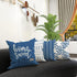 YCOLL 18x18 Pillow Covers Set of 4 - Modern Outdoor Linen Fabric Throw Pillow Case for Couch Bed Car, Light Blue