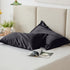 Love's Cabin Satin Pillowcase for Hair and Skin, Queen Size Set of 2, Black, Satin Cooling Pillow Cover