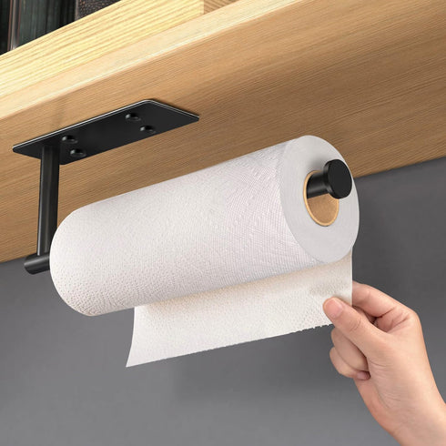 SUS304 VAEHOLD Self Adhesive Paper Towel Holder Under Cabinet Mount, Wall Mounted Paper Towel Roll Holder with Damping