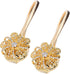 Cosmos Curtain Tieback Flower Clips Buckle Holder with Artificial Crystal and Stretchable Wire Rope (Golden Tone)