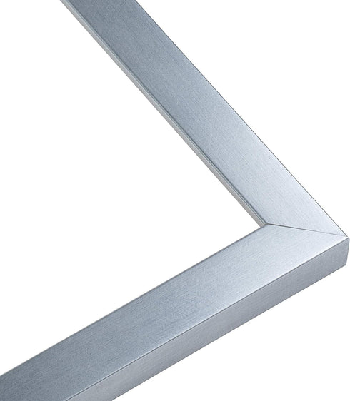 8x8 Silver Pewter Wood Picture Frame, Square Frame with UV Acrylic, Foam Board Backing & Hanging Hardware