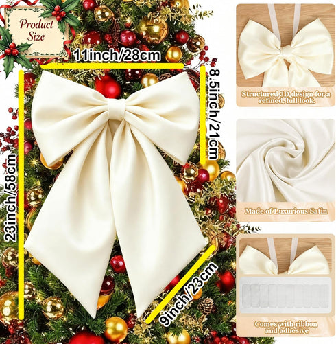 23x11 Big Bow Decor Cream White Large Coquette Bow as Crib Skirt Girls Room Wall Hanging Gift Coquette Birthday Party