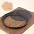 Tart Pan 9 Inch Black Carbon Steel, Non-Stick Quiche Pan with Removable Bottom & 10 Baking Parchments
