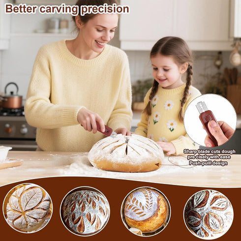 Uibkor 5 Bread Lame Dough Scoring Tool, Upgraded Lame Bread Tool, Extractable Sourdough Scoring Tool, Bread Scoring