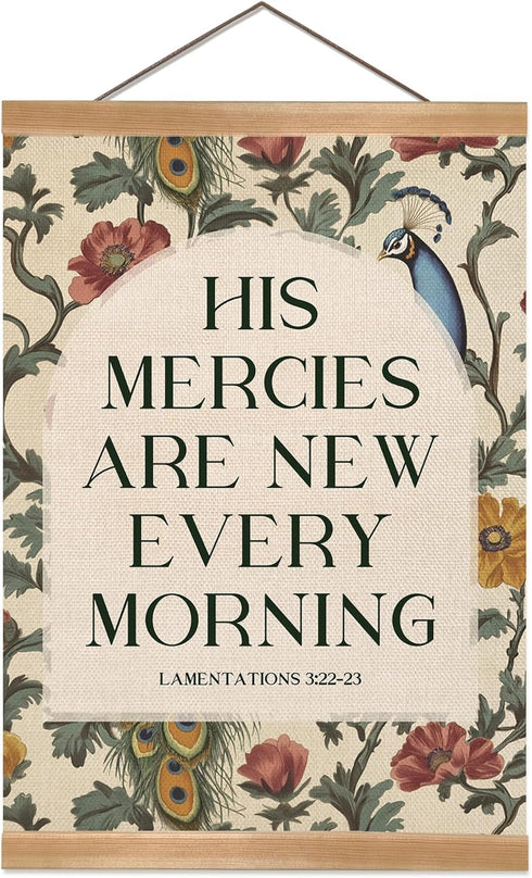 ZTGDA Christian Poster Wall Art Decor, Christian Bible Verse His Mercies are New