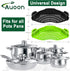 2PACK AUOON Clip on Strainer for All Pots Pans, Silicone Pasta Strainer Kitchen Colander, BlackGreen