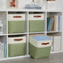 DULLEMELO Storage Basket, Linen Closet Organizers and Storage Baskets for Home Office, 4 Pack (12" White & Green)
