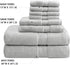 800GSM Set 8 100% Set 2 2 4 Madison Park Bathroom Towel of Cotton Bath Towel for Bathroom Luxurious Highly Absorbent