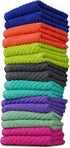 ZUPERIA Zigzag Multicolor Wash Cloths -16 Pack -12" x 12"- Highly Absorbent