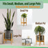 8, 10, 12-inch Plant Stand Indoor - Corner, Table and Floor Planter Holder - Adjustable, Durable Bamboo Wood - Fits Dia