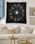 Indian Consigners Zodiac Altar Cloth for Witchcraft Tarot Spread, 36 by 36 Spiritual Square Cloth Galaxy (Zodiac Silver)