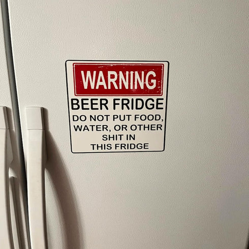 Funny Beer Fridge Stickers, Hilarious Warning Magnet Sign for Home Bar Decorations, DO NOT Put Food or Water