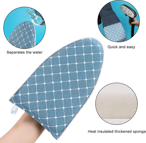 CINPIUK Garment Steamer Ironing Gloves, Anti Steam Mitt, Heat Resistant Garment Steamer Accessories, Blue