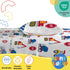 Set 3 Set Sunny Side Up Construction Zone Twin Sheet - Piece Kids Bedding Includes Pillow Cover - Super Soft Trucks
