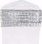 SquarePie Pack of 10 Sequin Chair Sashes, Silver Sparkling Decorative Bands for Wedding Banquet Party Decor