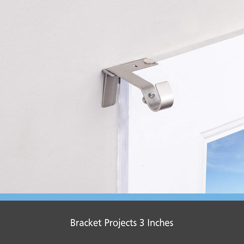 Kenney Fast Fit 5/8" Brushed Nickel No Measure Curtain Rod Brackets, 2 Count (Pack of 1)