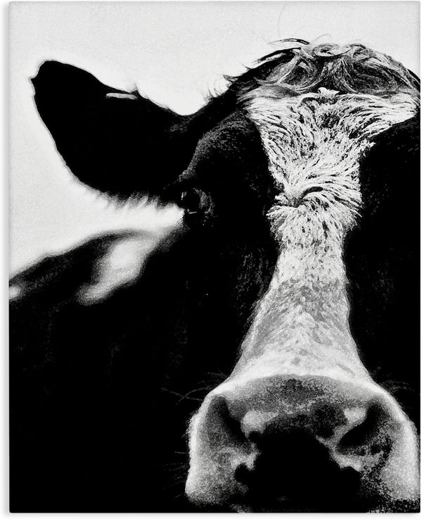 Cow Face Portrait Canvas Wall Art, 16 x 20, Designed By Lettered and Lined - Stupell Industries
