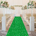 Glitter Aisle Runner Green Carpet Runner, 2FTx15FT Sequins Aisle Rug for Wedding, Party Event
