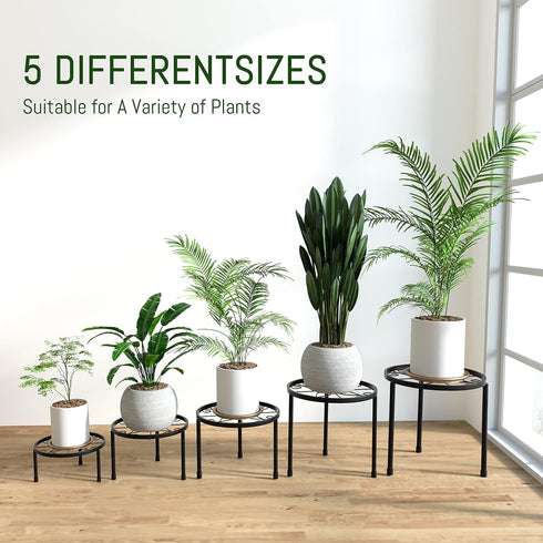 5-Pack (5 Pack Linpla Decent Metal Plant Stands, Heavy Duty Flower Pot Stands for Multiple Plant, Anti-Rust Iron Plant