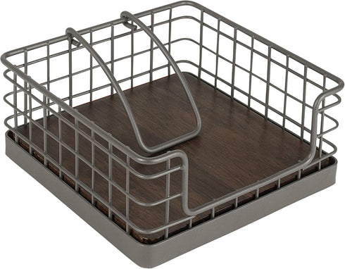 Spectrum Madison Weighted Napkin Holder - Industrial Gray Dispenser & Décor for Kitchen, Dining Room, Outdoor