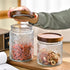 Adodeen 24oz Vintage Glass Canister With Lid Small Glass Jars Wide Mouth Mason Jars Airtight Coffee Canisters Kitchen