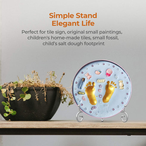 TR-LIFE 6 Inch Plate Holder Display Stand, 2 Pack Metal Easel for Picture Frames, Decorative Plates