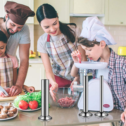 3 Pieces Sausage Stuffer Tubes - Stainless Steel Grinder Stuffer Tubes for Size 5 Meat Food Grinder
