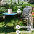 Fashion&cool 14 Inch Patio Side Table for Small Space, Weather Resistant Metal Side Table, Small Round End Table Accent