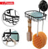 Suction Soap Dish with Hooks - Rustproof Stainless Steel SS304 Shower Soap Holder - Powerful Vacuum Suction Cup Sponge