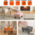 BRIAN & DANY Small Foot Stool, Linen Foot Stools with Legs, Stable Small Footstool for Living Room, Grey
