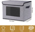 Fabric Storage Boxes - Storage Baskets for Shelves with Lids, Decorative Linen Closet Organizers Boxes, Small, Gray