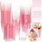 Mifoci 150 Pcs 5 oz Pink Plastic Dessert Cups with Lids and