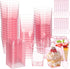 Mifoci 150 Pcs 5 oz Pink Plastic Dessert Cups with Lids and