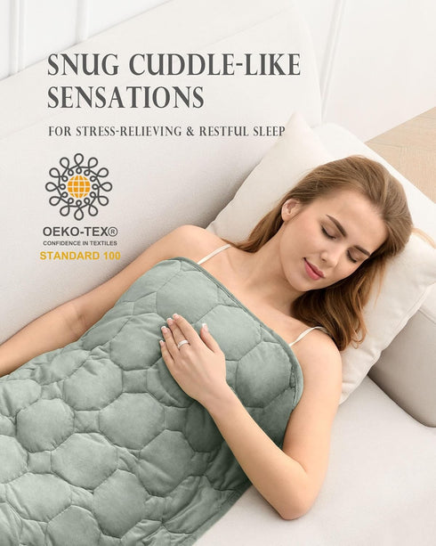 Weighted Lap Blanket 7lbs, Cozy Luxury Crystal Velvet Weighted Blanket for Adults, Small for Relaxation, Sleeping, 29"