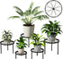 viewcare Black Plant Stands for Indoor, 5-Pack Metal Plant Stand, Heavy Duty