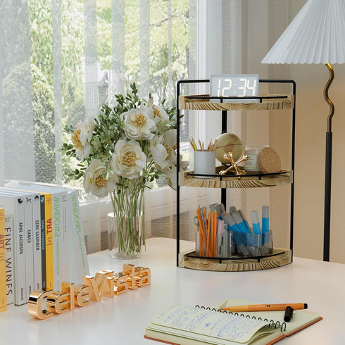 Counter 3 Countertop Corner Bathroom Organizer, Tier Bathroom Storage for Skincare, Sink Shelf for Kitchen Decor