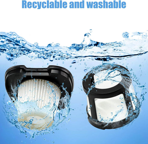 3 Pack Handheld Vacuum Filter Replacement for Bissell Pet Hair Eraser Lithium Ion Hand Vacuum, Includes 1 Brush