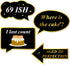 Konsait 70th Birthday Party Photo Booth Props (50 Counts) Black and Gold Decorations for Him Her