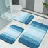 OLANLY Luxury Bathroom Rug Set 2 Piece, Soft Absorbent Microfiber Bath Rugs and U-Shaped Contour Rug