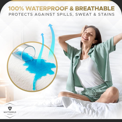 3-Piece 2 6-Sided MATTSHIELD Ultimate Sensitive Skin Kit Twin XL Size Bed Bug Mattress Protector + Zippered Pillow