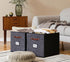 DECOMOMO Storage Baskets 13x15x13 - Storage Cube Bins with Label Holders for Organizing Shelves, 4pcs, Black Pattern