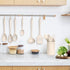 LIANYU 14 Pcs Kitchen Utensils Set with Holder, Heat Resistant Silicone Cooking Tools, Khaki