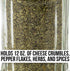 1 Pack 12oz. of Spice & Cheese Shaker|Glass Jar, Metal Lid & Extra Large Holes for Parmesan & Spices by Back of House