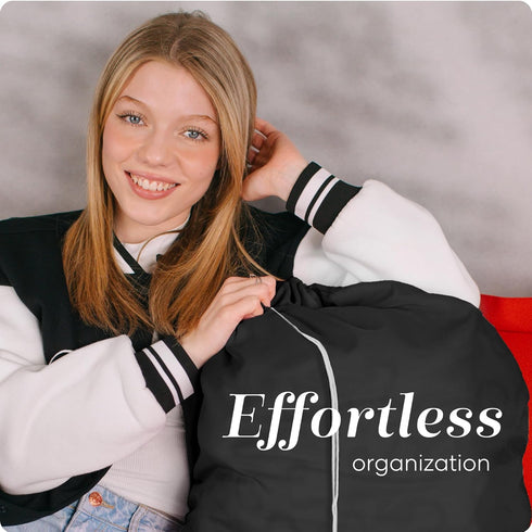 Nylon XL Laundry Bag, Black, Large Capacity with Locking Drawstring, Fits 2 Loads of Clothes (30" x 40")